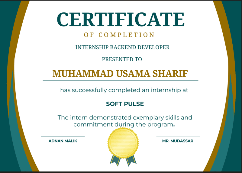 Backend Developer Certificate